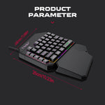 T-WOLF TF950 5PCS Gaming Keyboard Mouse Set Wired 40-Key Keyboard Mouse with Stand and Adapter for Android Phone Tablet