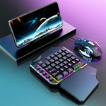 T-WOLF TF950 5PCS Gaming Keyboard Mouse Set Wired 40-Key Keyboard Mouse with Stand and Adapter for Android Phone Tablet