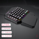 T-WOLF TF950 5PCS Gaming Keyboard Mouse Set Wired 40-Key Keyboard Mouse with Stand and Adapter for Android Phone Tablet