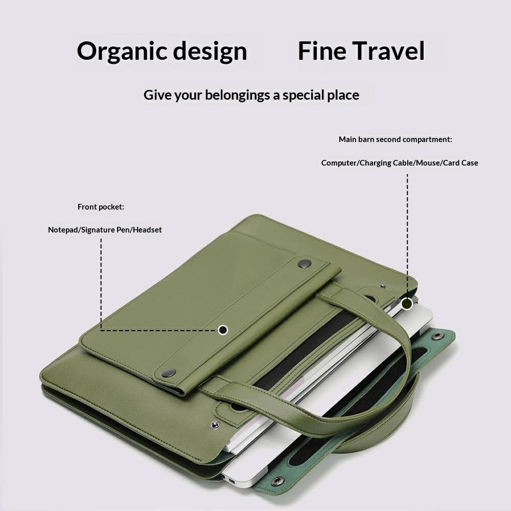 For 13.3 / 14 Inch Laptop Tote Bag Accordion Design Single Layer Pocket Large Capacity Notebook Handbag