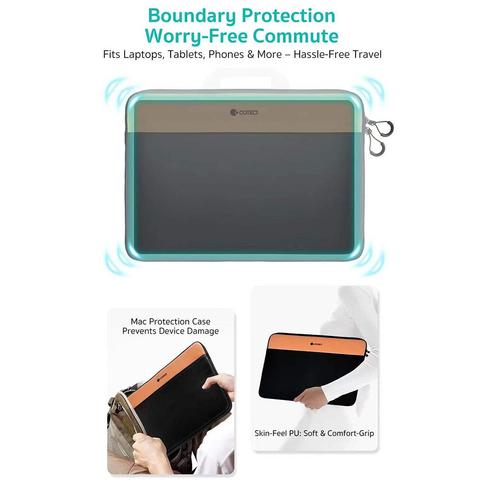 COTECI 15 - 16 Inch Laptop Sleeve Shockproof Notebook Bag for Bussiness Trip Travel