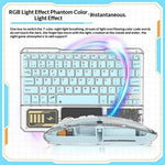 KB333 Transparent Bluetooth-compatible Keyboard Mouse Set 3-Channel Wireless Gaming RGB Backlight Keyboard + Mouse for iPad Tablet Office