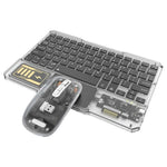 KB333 Transparent Bluetooth-compatible Keyboard Mouse Set 3-Channel Wireless Gaming RGB Backlight Keyboard + Mouse for iPad Tablet Office