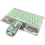 KB333 Transparent Bluetooth-compatible Keyboard Mouse Set 3-Channel Wireless Gaming RGB Backlight Keyboard + Mouse for iPad Tablet Office