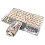 KB333 Transparent Bluetooth-compatible Keyboard Mouse Set 3-Channel Wireless Gaming RGB Backlight Keyboard + Mouse for iPad Tablet Office