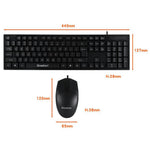 BOSSTON D5200 Business USB Wired Keyboard and Ergonomic 1000 DPI Mouse Set for Desktop Laptop