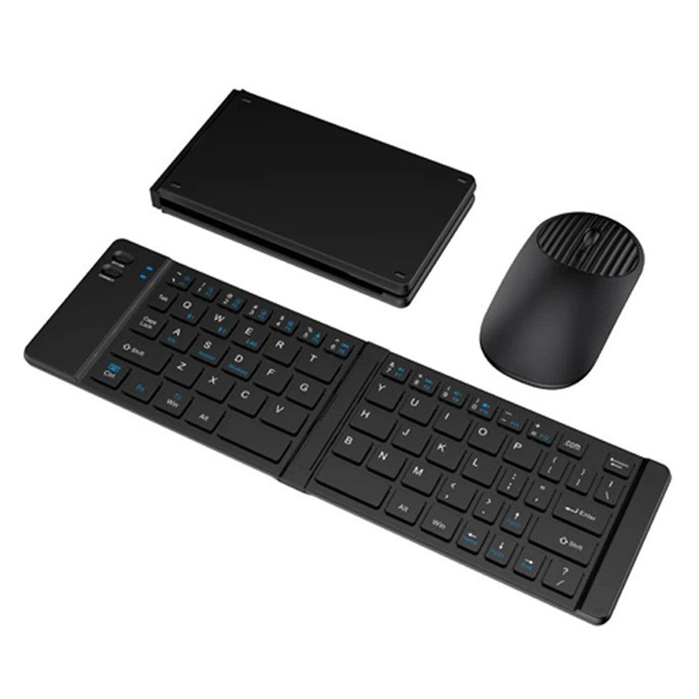 KB018 Mini bærbar foldbar Bluetooth-kompatibel trådløs tastatur 2.4G musesæt hjemmekontor computertastatur + mus