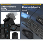 KB018 Mini bærbar foldbar Bluetooth-kompatibel trådløs tastatur 2.4G musesæt hjemmekontor computertastatur + mus