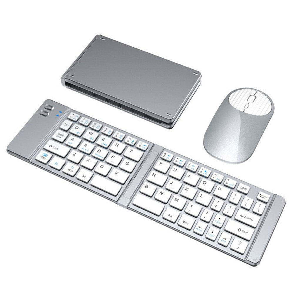 KB018 Mini bærbar foldbar Bluetooth-kompatibel trådløs tastatur 2.4G musesæt hjemmekontor computertastatur + mus