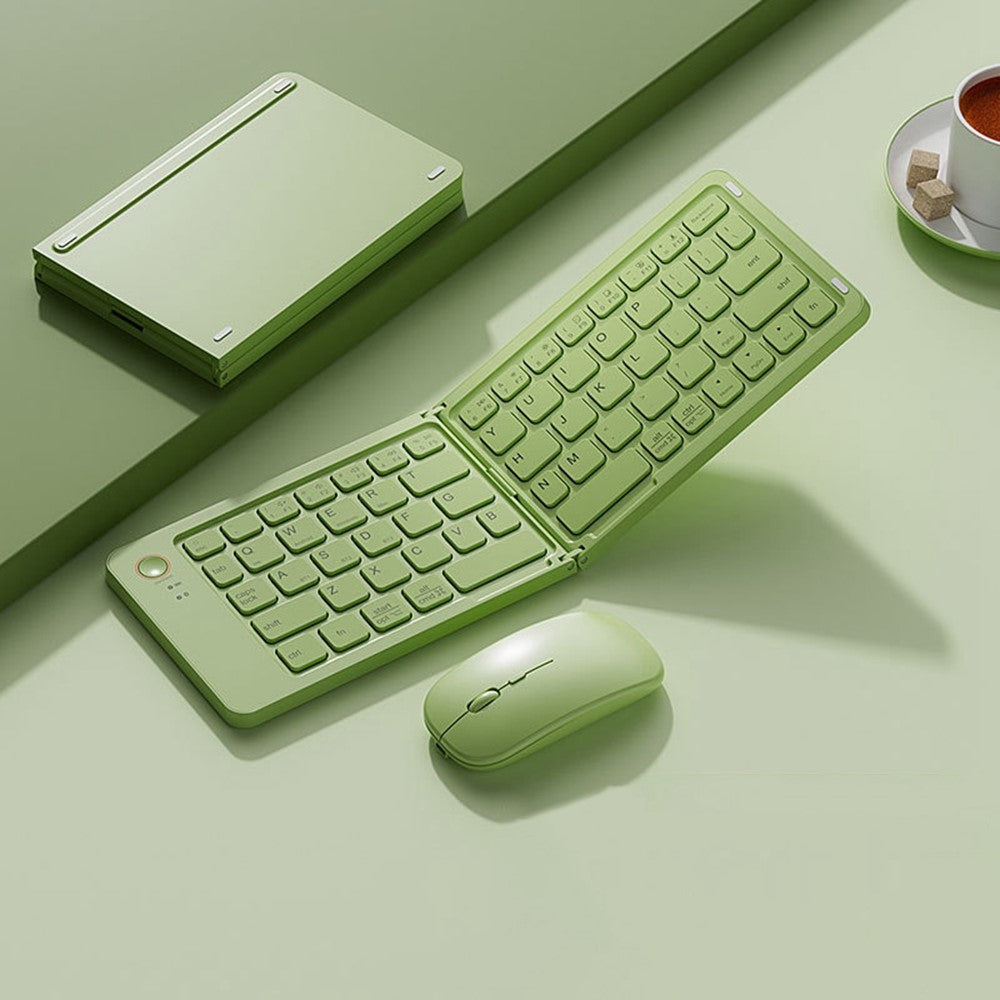 B203B Mini bærbar Bluetooth-kompatibel trådløs foldbar tastatur mus sæt genopladeligt 67 taster hjemmekontor computertastatur + mus