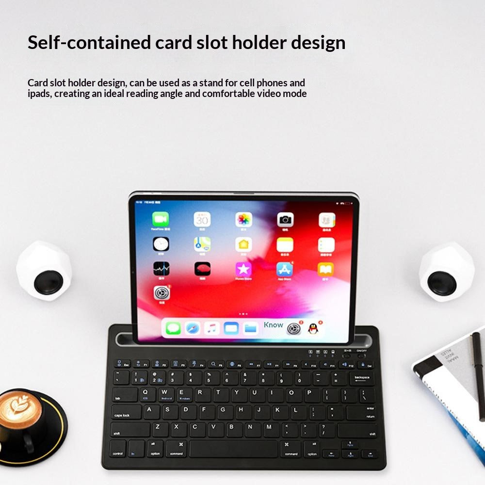 CMK108 Mini Bluetooth-compatible 2.4G Dual Mode Wireless Keyboard Mouse Set Rechargeable Keyboard Mouse Combo with Phone Tablet Stand