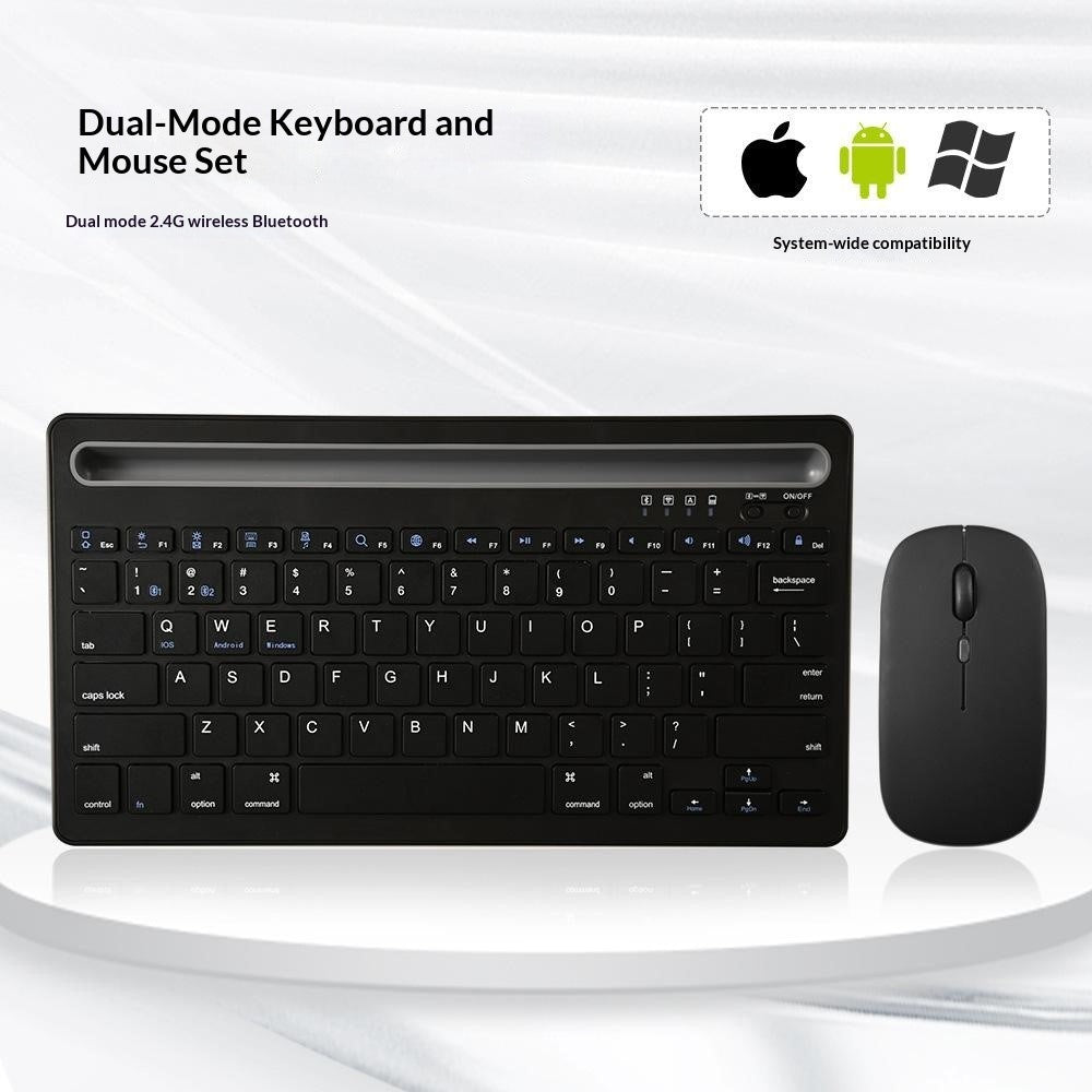 CMK108 Mini Bluetooth-compatible 2.4G Dual Mode Wireless Keyboard Mouse Set Rechargeable Keyboard Mouse Combo with Phone Tablet Stand