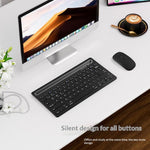 CMK108 Mini Bluetooth-compatible 2.4G Dual Mode Wireless Keyboard Mouse Set Rechargeable Keyboard Mouse Combo with Phone Tablet Stand