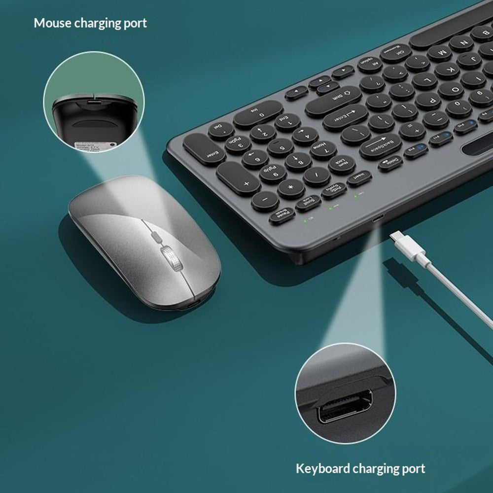 KS184 Wireless Keyboard Mouse Set Dual Mode Card Slot Scissor Switch Keyboard Mouse Combo for Computer Tablet Phone