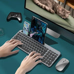 KS184 Wireless Keyboard Mouse Set Dual Mode Card Slot Scissor Switch Keyboard Mouse Combo for Computer Tablet Phone