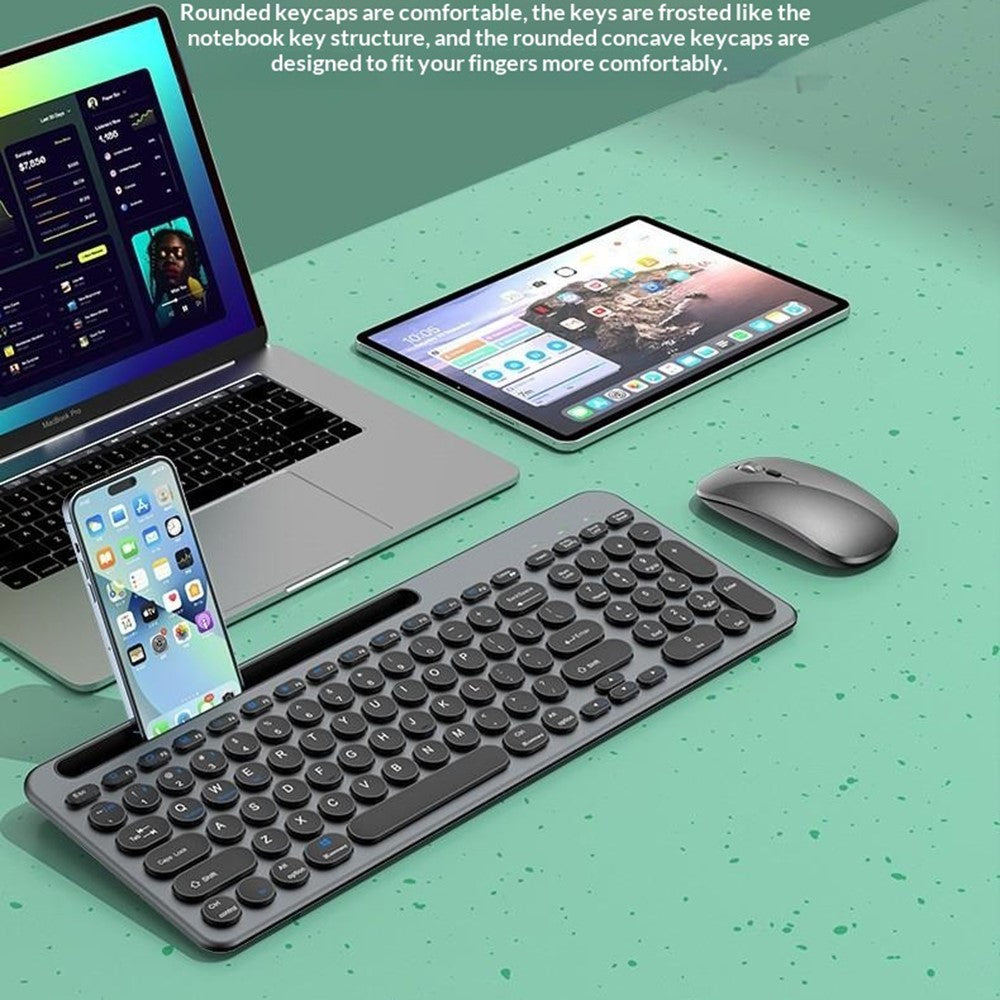 KS184 Wireless Keyboard Mouse Set Dual Mode Card Slot Scissor Switch Keyboard Mouse Combo for Computer Tablet Phone
