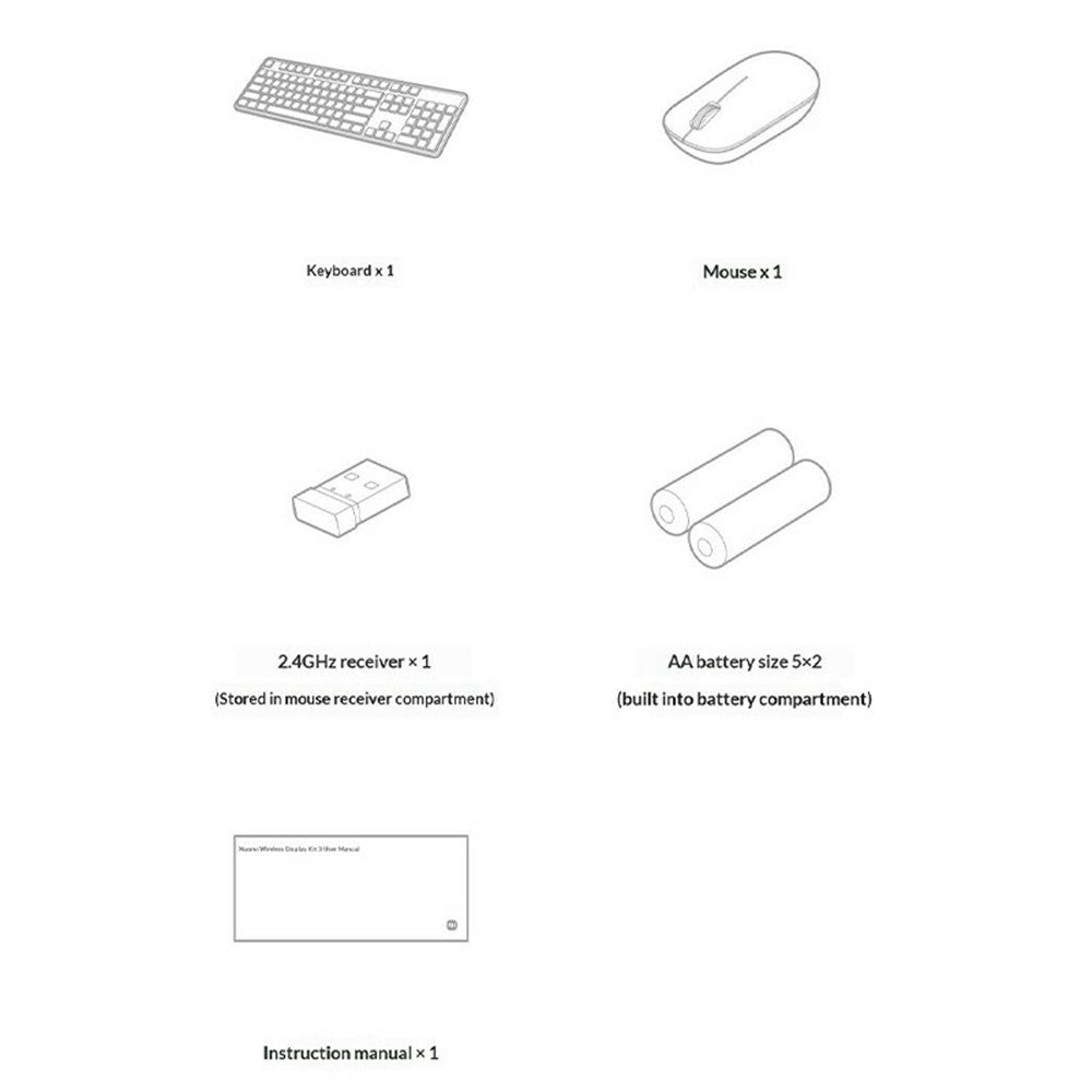 XIAOMI WXJS03YM 104-Key Wireless Keyboard and 1000DPI Mouse Combo Set for Home Office (Chinese Version)