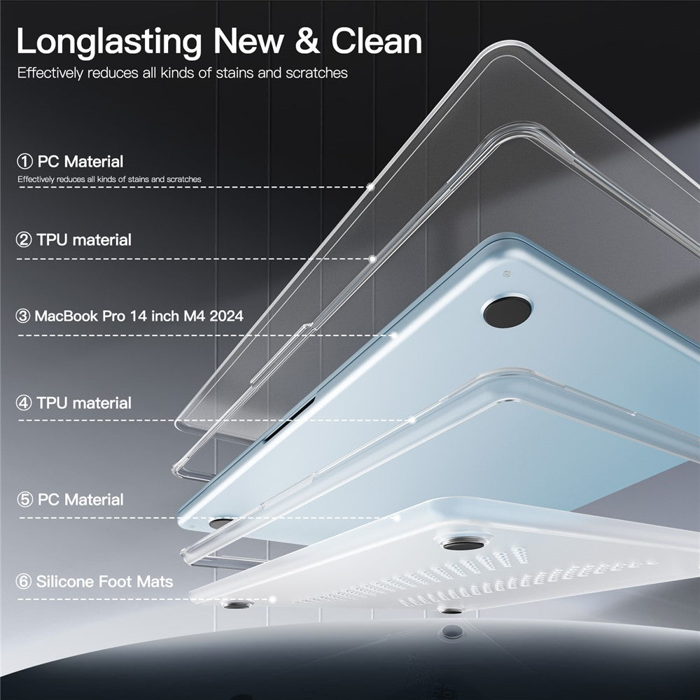 Beskyttende cover til MacBook Air 13 tommer (2026) / (2025) / (2024) / (2022) Stødsikkert mat PC + TPU laptopcover