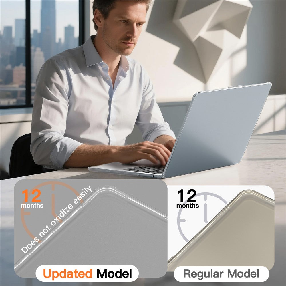 Beskyttende cover til MacBook Air 13 tommer (2026) / (2025) / (2024) / (2022) Stødsikkert mat PC + TPU laptopcover