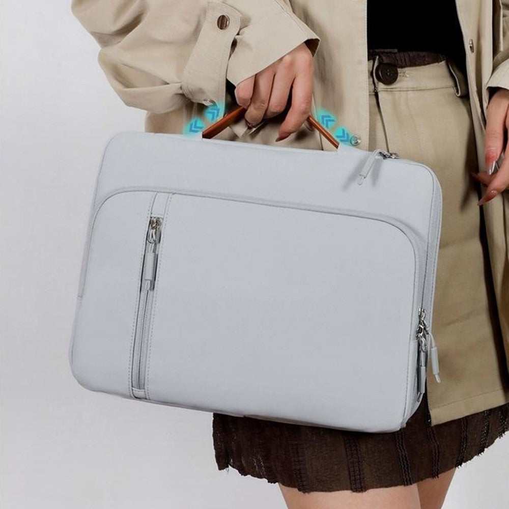 C108 Laptop Handheld Bag for 14-14.6 inch Notebook Retractable Handle Waterproof Business Protective Sleeve Bag Multi-Pocket Shockproof Carrying Case