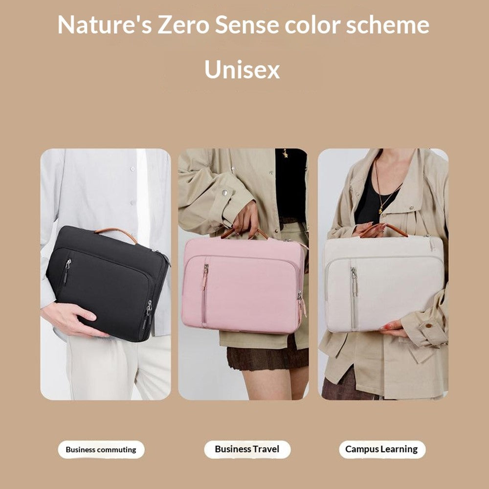 C108 Laptop Handheld Bag for 15-16.1 inch Notebook Retractable Handle Waterproof Business Protective Sleeve Bag Multi-Pocket Shockproof Carrying Case
