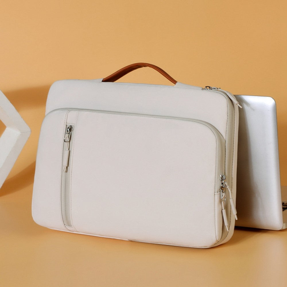 C108 Laptop Handheld Bag for 15-16.1 inch Notebook Retractable Handle Waterproof Business Protective Sleeve Bag Multi-Pocket Shockproof Carrying Case