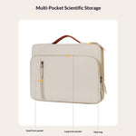C108 Laptop Handheld Bag for 15-16.1 inch Notebook Retractable Handle Waterproof Business Protective Sleeve Bag Multi-Pocket Shockproof Carrying Case