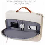 C108 Laptop Handheld Bag for 15-16.1 inch Notebook Retractable Handle Waterproof Business Protective Sleeve Bag Multi-Pocket Shockproof Carrying Case