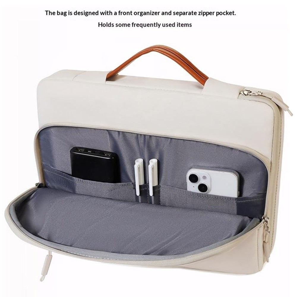 C108 Laptop Handheld Bag for 15-16.1 inch Notebook Retractable Handle Waterproof Business Protective Sleeve Bag Multi-Pocket Shockproof Carrying Case