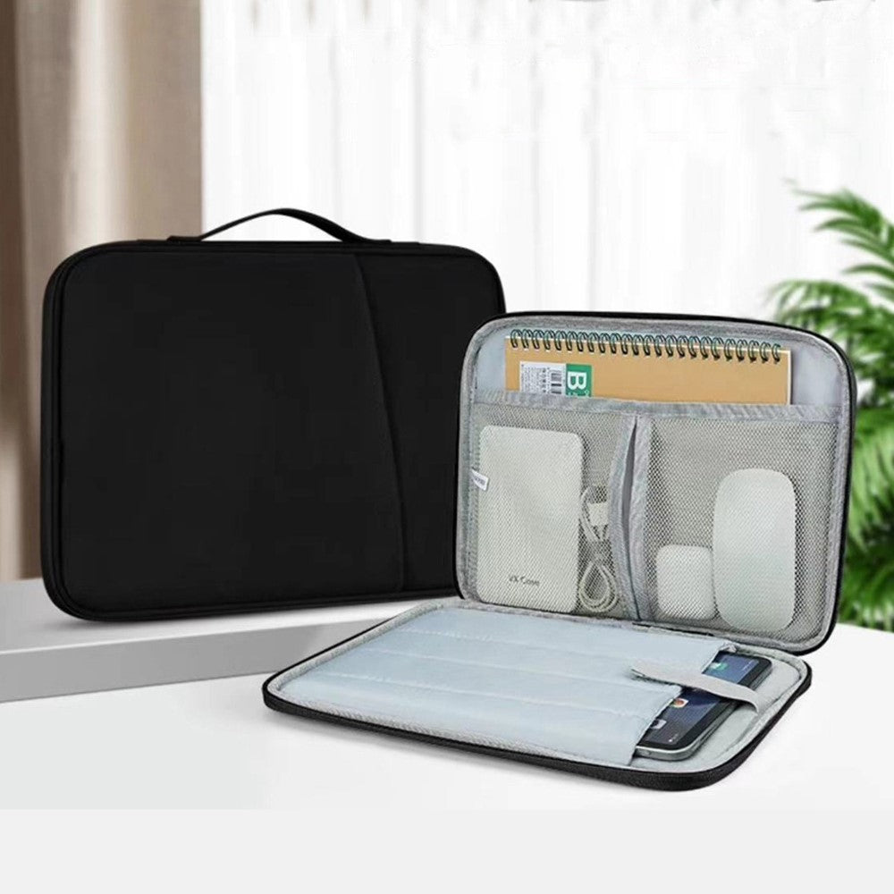 Laptop Tablet Carrying Case Organizer Bag for 11 Inch Notebook Portable Multi-Compartment Storage Travel Pouch with Handle