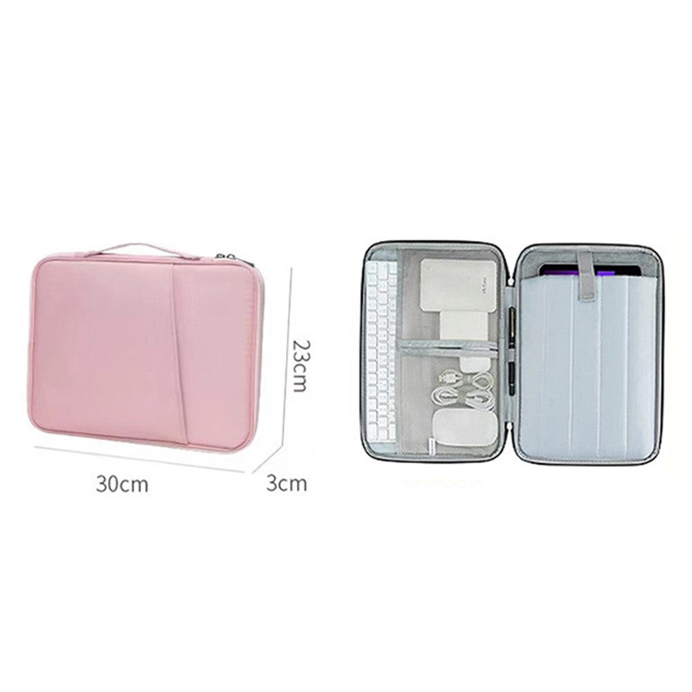 Laptop Tablet Carrying Case Organizer Bag for 11 Inch Notebook Portable Multi-Compartment Storage Travel Pouch with Handle