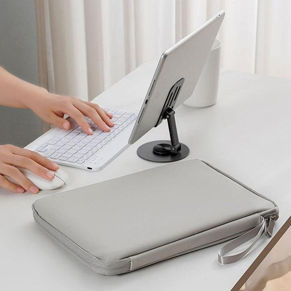 Laptop Sleeve Bag for 12.9 inch Tablet 180-degree Full Opening Portable Storage Organizer with Mouse Pad Function