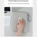 Laptop Sleeve Bag for 12.9 inch Tablet 180-degree Full Opening Portable Storage Organizer with Mouse Pad Function