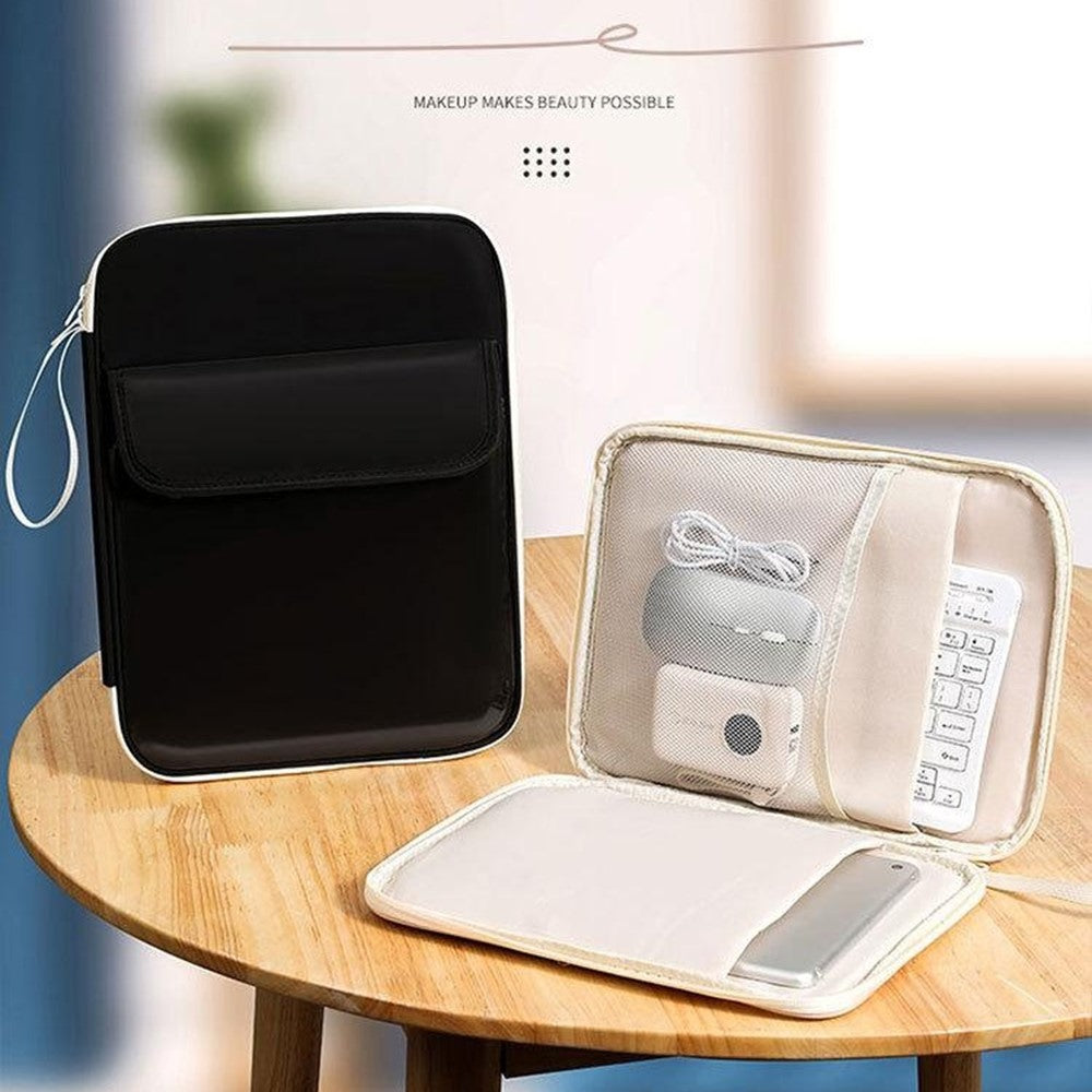 Laptop Bag 11 inch 180-Degree Full-Open Design Tablet Case PU Leather Shockproof Portable Computer Sleeve