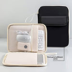 Laptop Bag 11 inch 180-Degree Full-Open Design Tablet Case PU Leather Shockproof Portable Computer Sleeve
