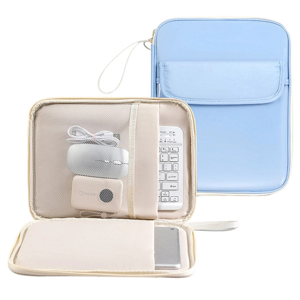 Laptop Bag 11 inch 180-Degree Full-Open Design Tablet Case PU Leather Shockproof Portable Computer Sleeve