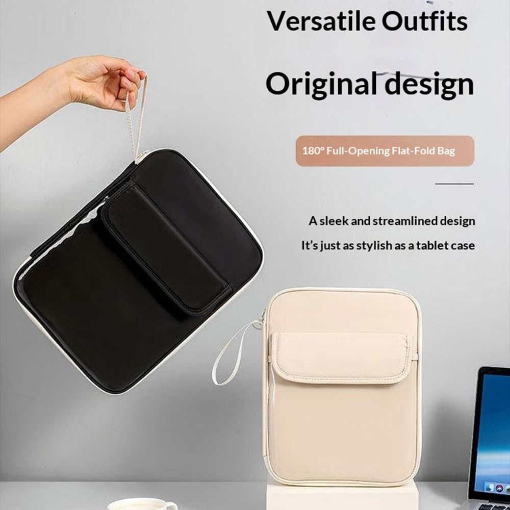 Laptop Bag 13 inch 180-Degree Full-Open Design Tablet Case PU Leather Shockproof Portable Computer Sleeve