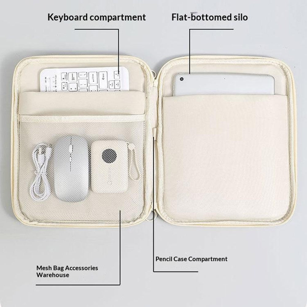 Laptop Bag 13 inch 180-Degree Full-Open Design Tablet Case PU Leather Shockproof Portable Computer Sleeve