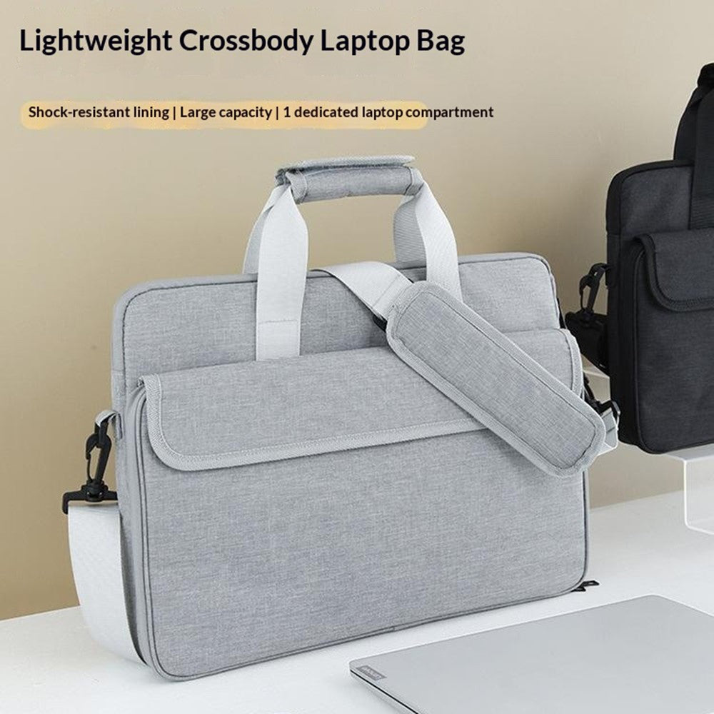 Crossbody Laptoptaske til 14 tommer Notebook, magisk tapelukning, stor kapacitet computertablettaske med justerbar rem