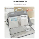 Crossbody Laptop Bag for 15.6 inch Notebook Magic Tape Closure Large Capacity Computer Tablet Bag with Adjustable Strap