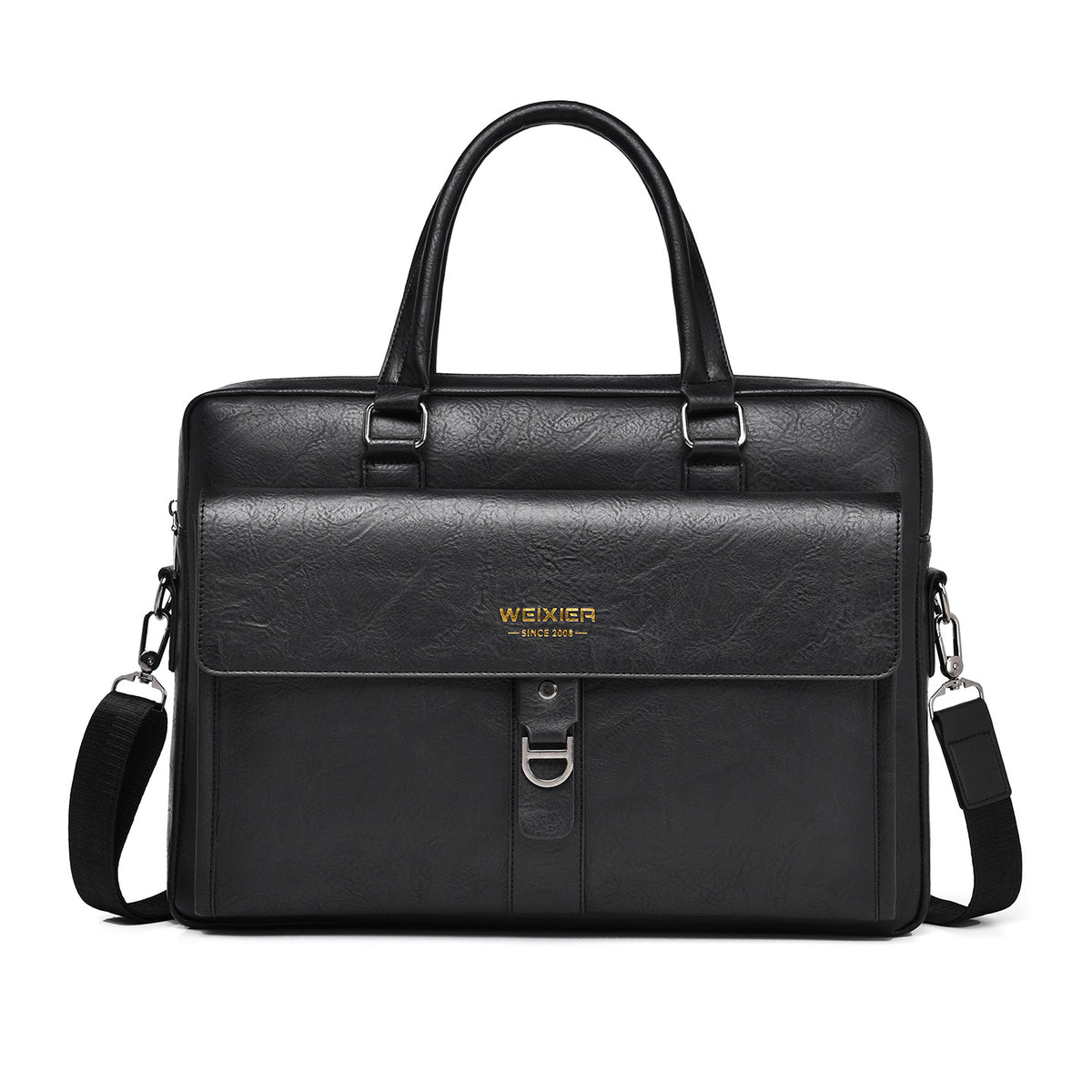 WEIXIER T665 Business Laptop Bag PU Leather Briefcase Waterproof Messenger Bag for 14 Inch Notebook