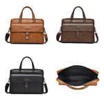 WEIXIER T665 Business Laptop Bag PU Leather Briefcase Waterproof Messenger Bag for 14 Inch Notebook