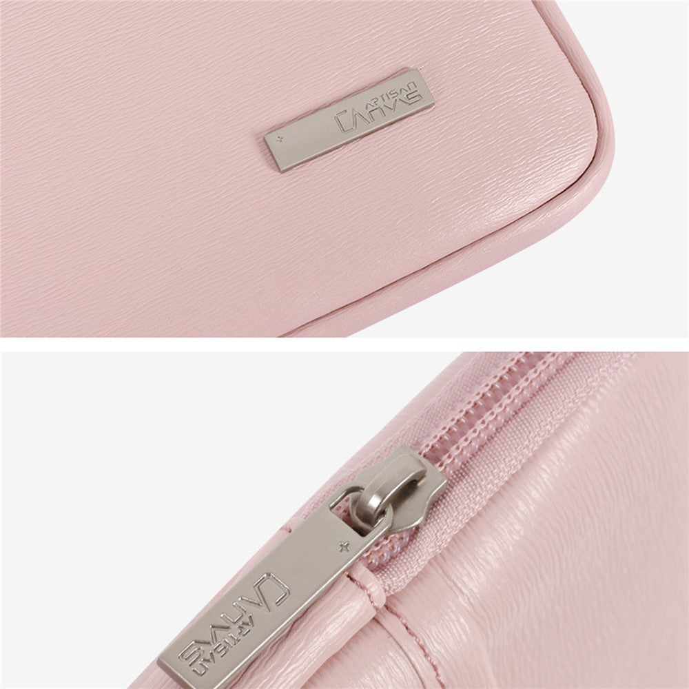 CANVASARTISAN L6-T0601 Laptop Sleeve for 12 inch Notebook 330 x 231 x 24mm PU Leather Protective Case with Storage Pouch
