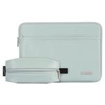 CANVASARTISAN L6-T0601 Laptop Sleeve for 14 inch Notebook 373 x 265 x 24mm PU Leather Protective Case with Storage Pouch