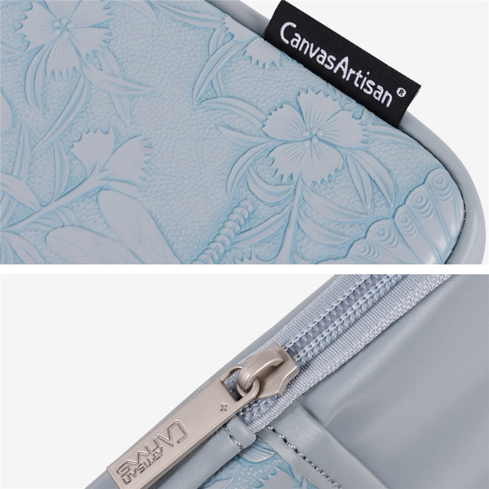 CANVASARTISAN L45-T3602 Laptop Sleeve for 12 inch Notebook Butterfly Pattern PU Leather Protective Case with Storage Pouch