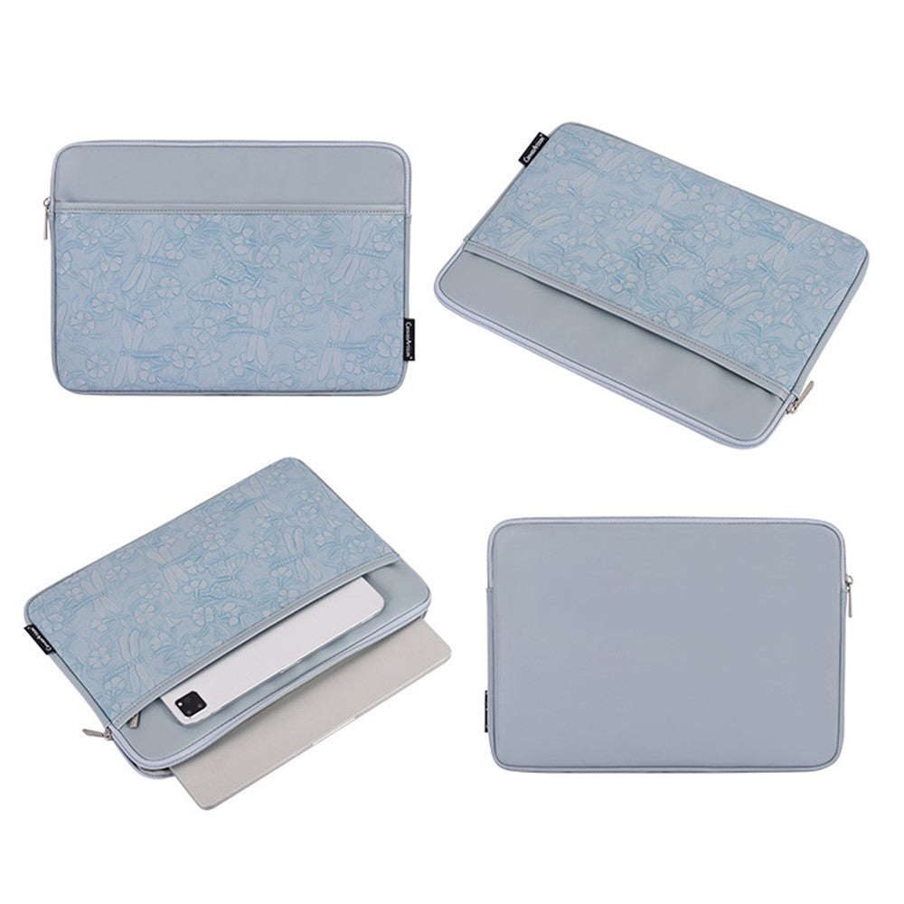 CANVASARTISAN L45-T3602 Laptop Sleeve for 15 inch Notebook Butterfly Pattern PU Leather Protective Case with Storage Pouch