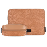 CANVASARTISAN L42-T0502 Laptop Sleeve for 11 inch Notebook Floral Pattern PU Leather Protective Case with Storage Pouch