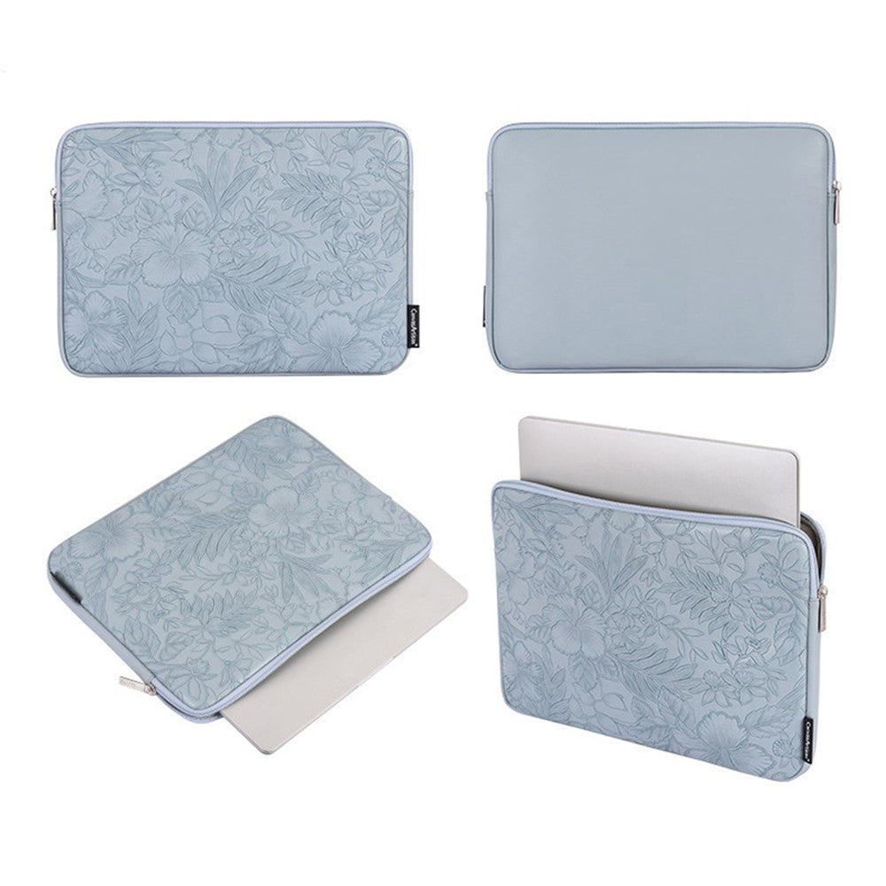 CANVASARTISAN L42-T0502 Laptop Sleeve for 13 inch Notebook Floral Pattern PU Leather Protective Case with Storage Pouch