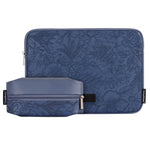 CANVASARTISAN L42-T0502 Laptop Sleeve for 13 inch Notebook Floral Pattern PU Leather Protective Case with Storage Pouch