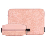 CANVASARTISAN L42-T0502 Laptop Sleeve for 13 inch Notebook Floral Pattern PU Leather Protective Case with Storage Pouch